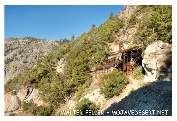Photo of the Bighorn Mine gold mine in the San Gabriel Mountains