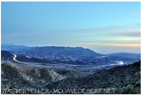 view of Cajon Pass from ridgeline