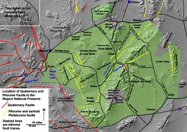 Mojave fault map