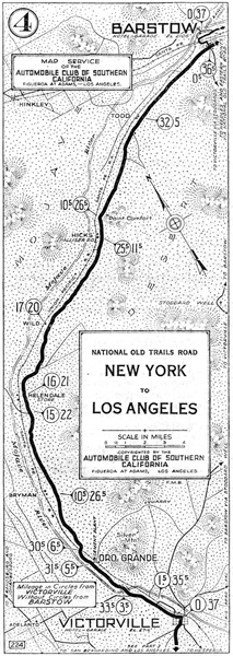 Oro Grande to Barstow -- National Old Trails Road 1923 Strip maps