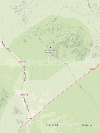 map of Hollow Hills Wilderness